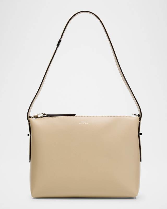 Bevel Leather Wristlet Bag